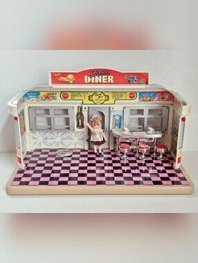 Vintage 1988 TYCO Dixie Diner Toy Playset Complete w/ Box, Instructions